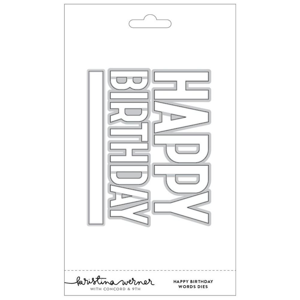 Concord & 9th Kristina Werner Happy Birthday Words Stamp and Die Bundle