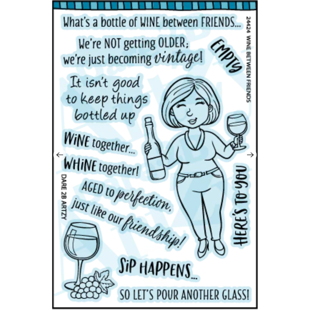 Dare 2B Artzy Wine Between Friends Stamp and Die Bundle
