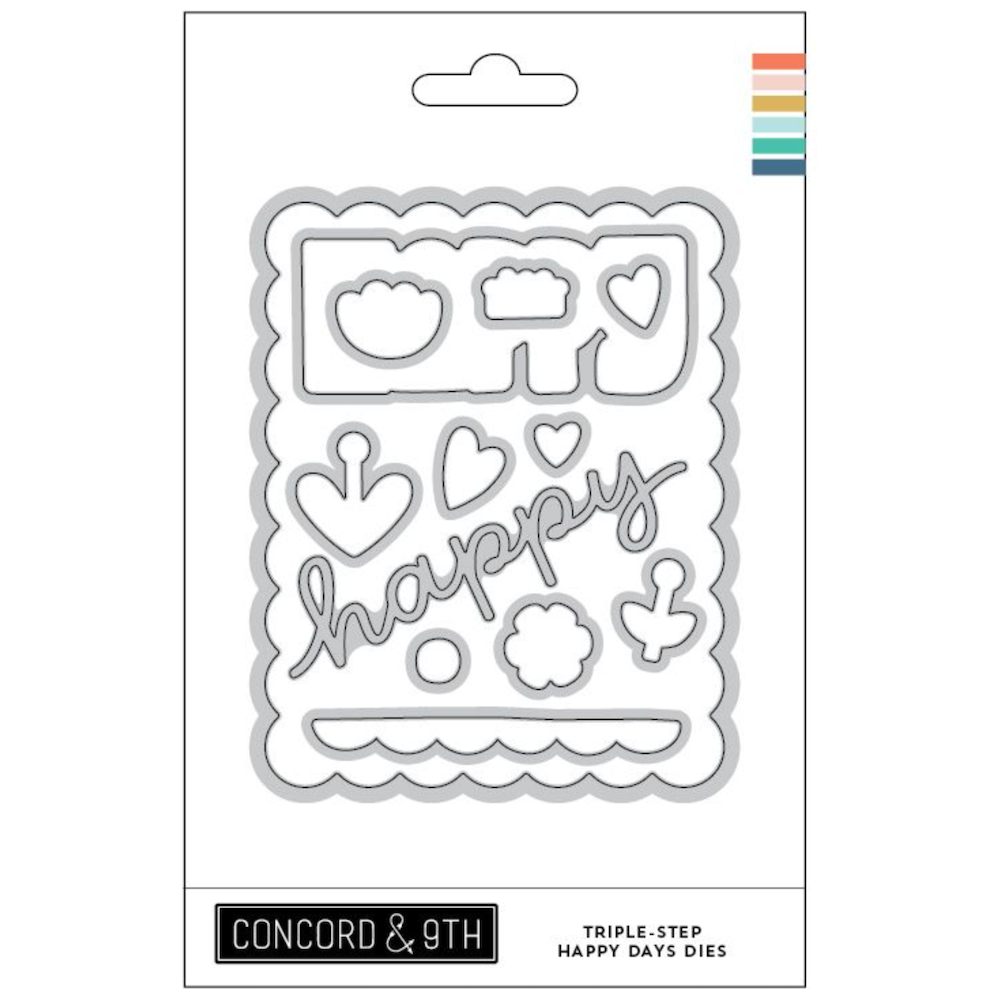 Concord & 9th Triple-Step Happy Day Stamp and Die Bundle