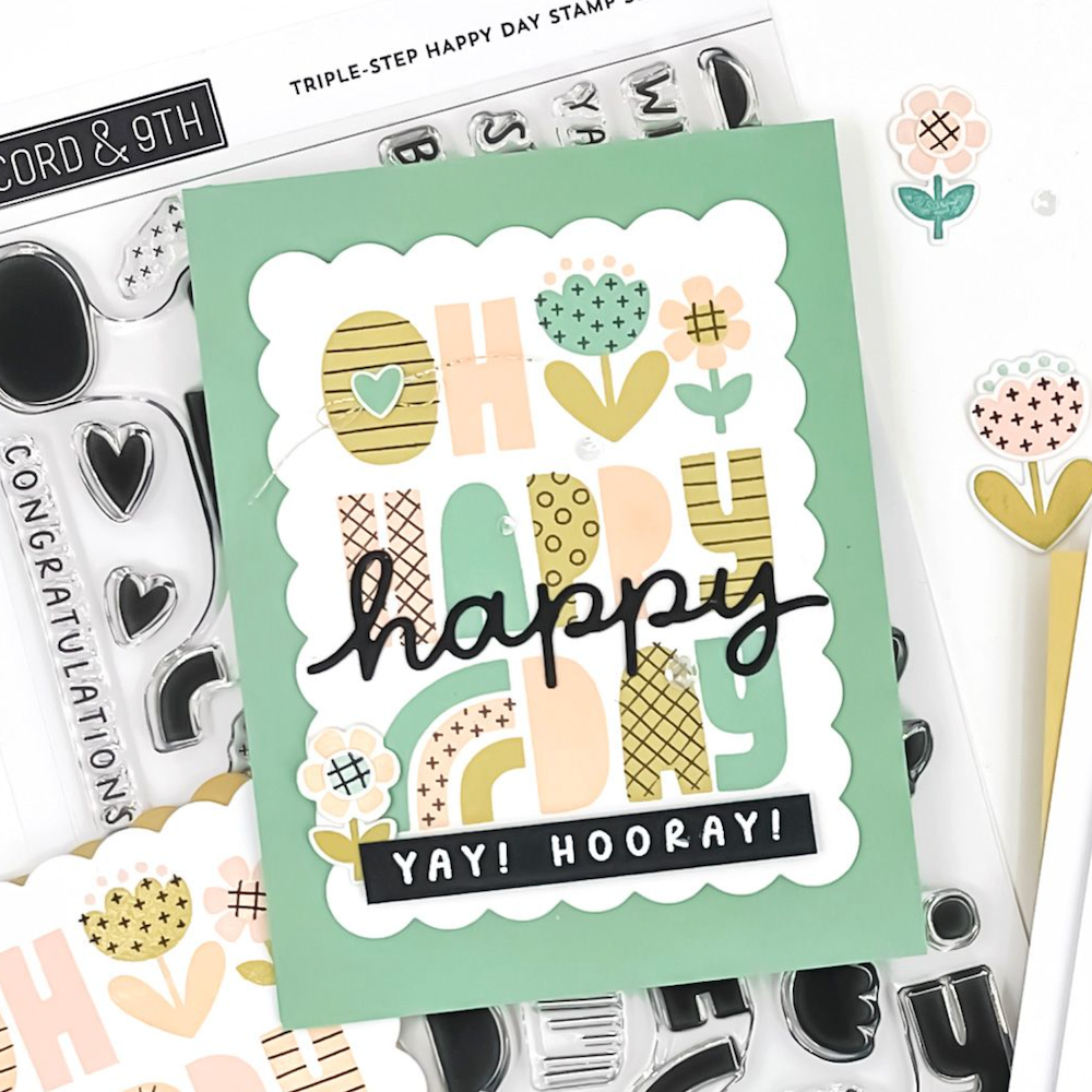 Concord & 9th Triple-Step Happy Day Stamp and Die Bundle