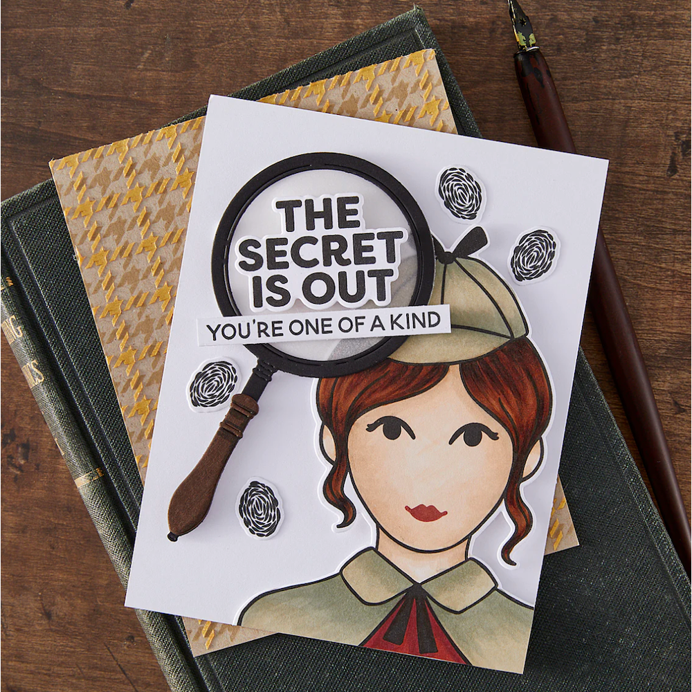 Hero Arts It's No Mystery Clear Stamp and Die Set sb508