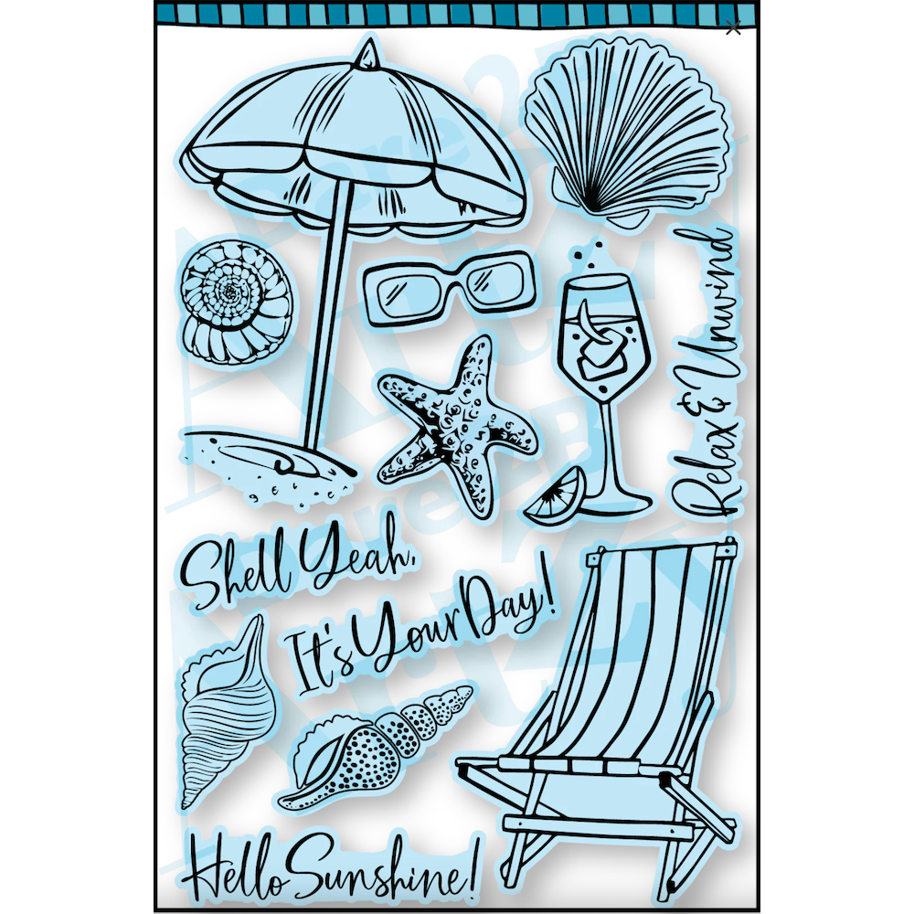 Dare 2B Artzy Beach Life Stamp and Die Bundle