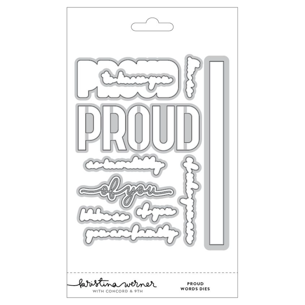 Concord & 9th Kristina Werner Proud Words Stamp and Die Bundle