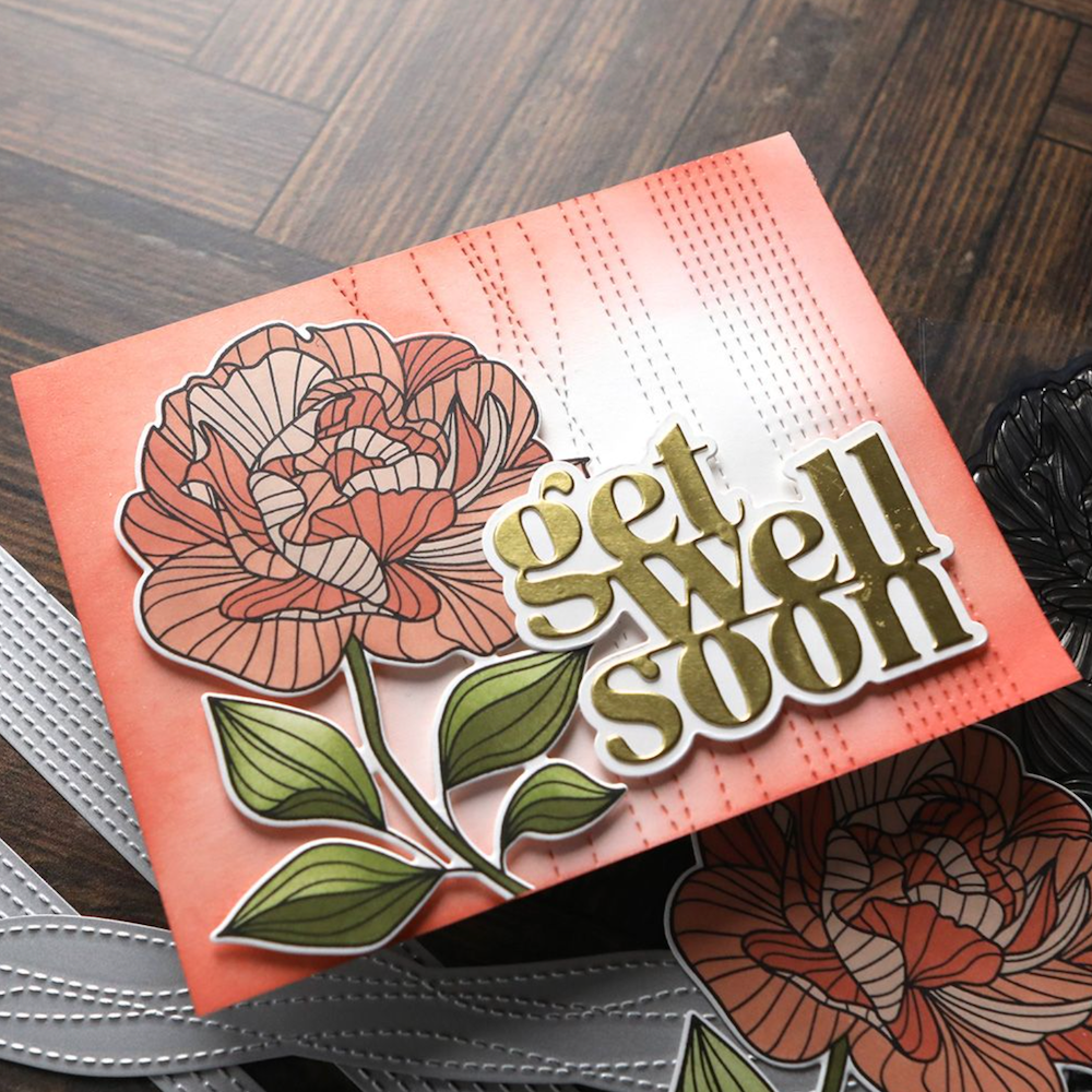 Concord & 9th Kristina Werner Long Line Roses Stamp Die and Stencil Bundle