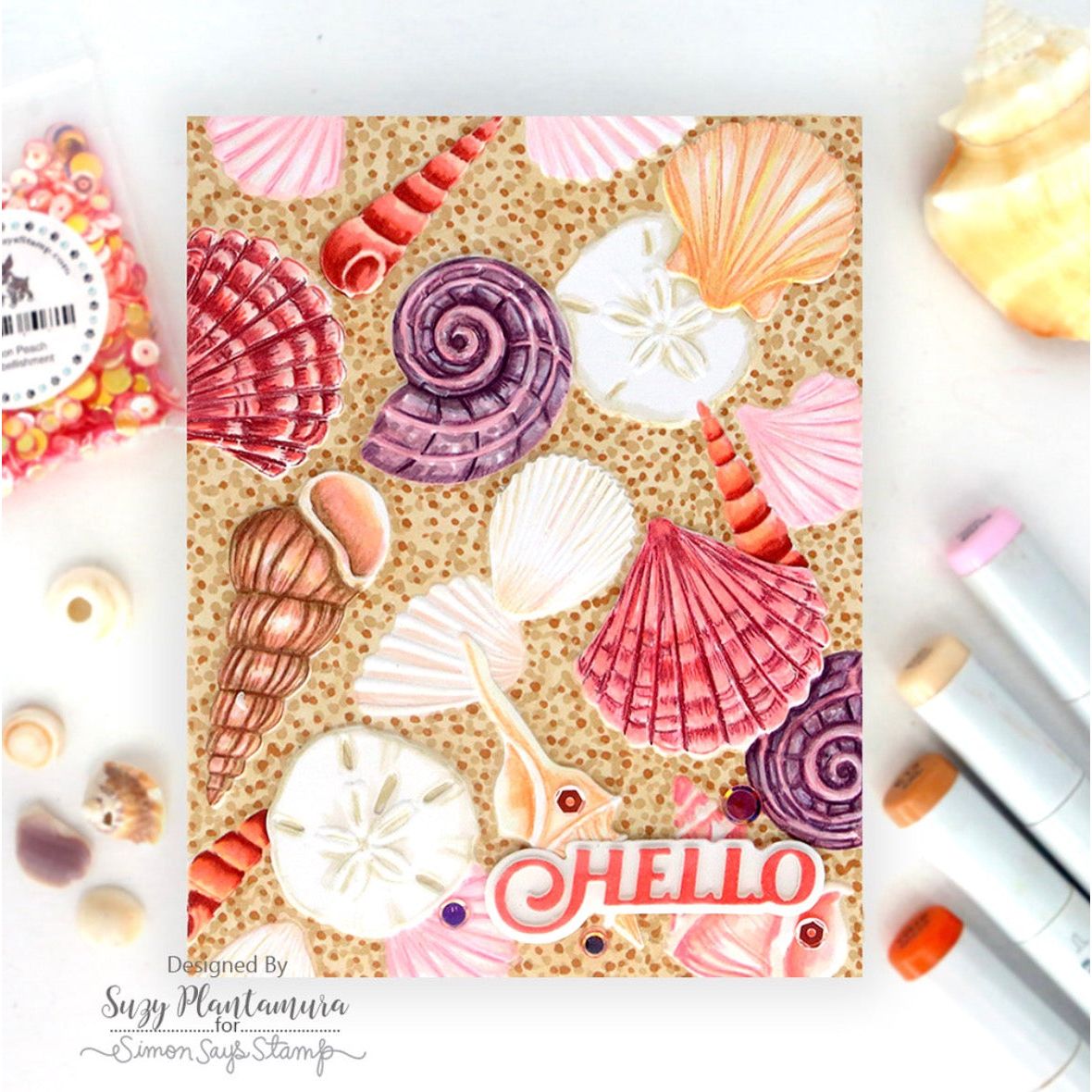 Simon Says Stamp Embossing Folders and Cutting Dies Sensational Seashells sfd495 Friend Like You Hello Card | color-code:ALT04