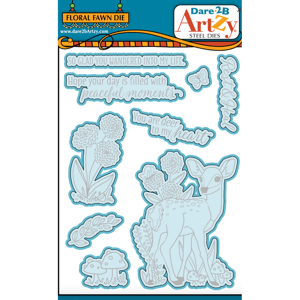 Dare 2B Artzy Floral Fawn Stamp and Die Bundle