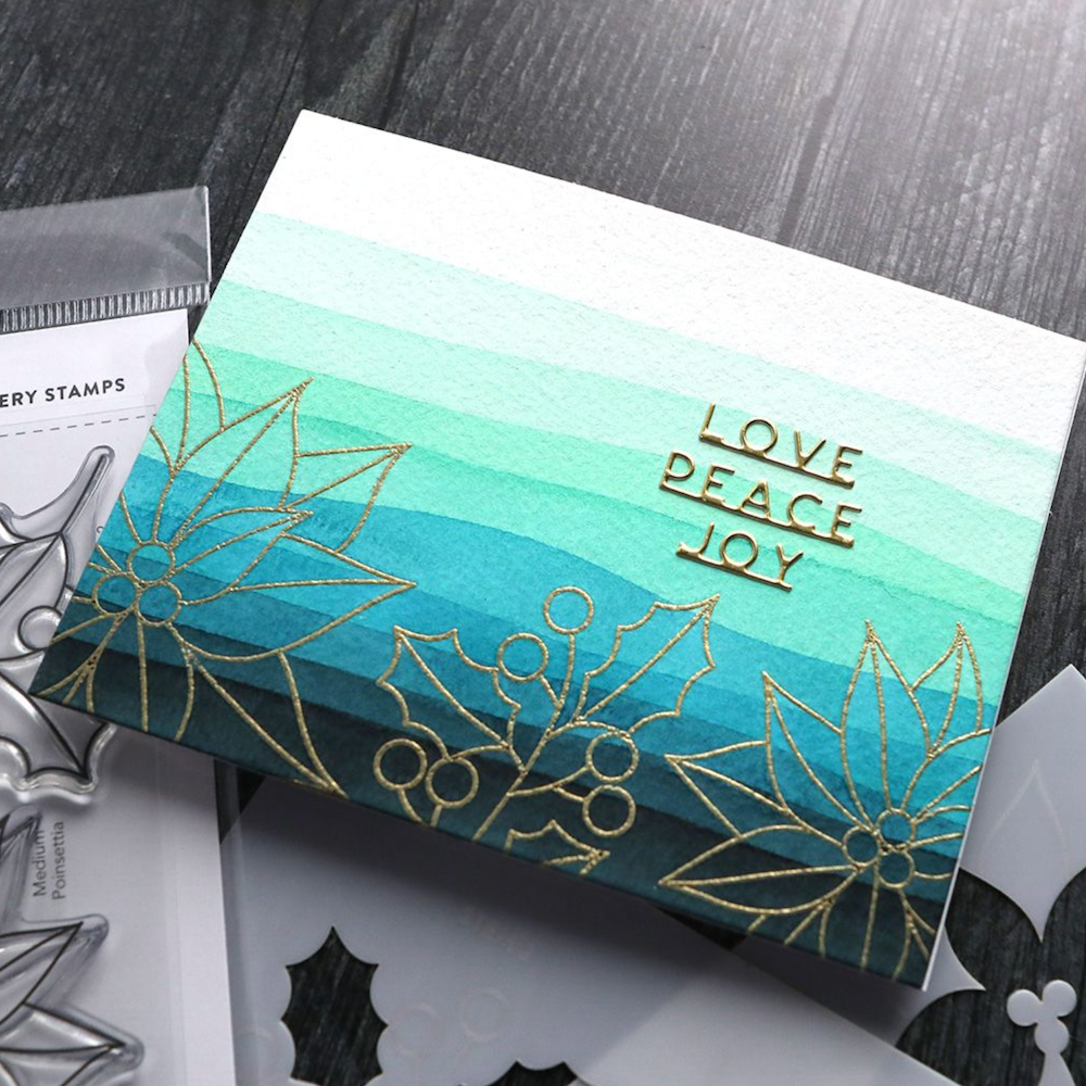 Concord & 9th Kristina Werner Winter Greenery Stamp Die and Stencil Bundle