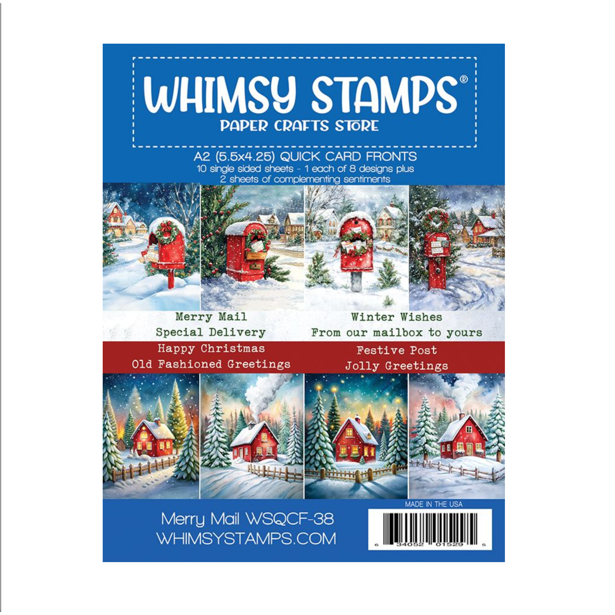 Whimsy Stamps Merry Mail Quick Card Fronts wsqcf-38