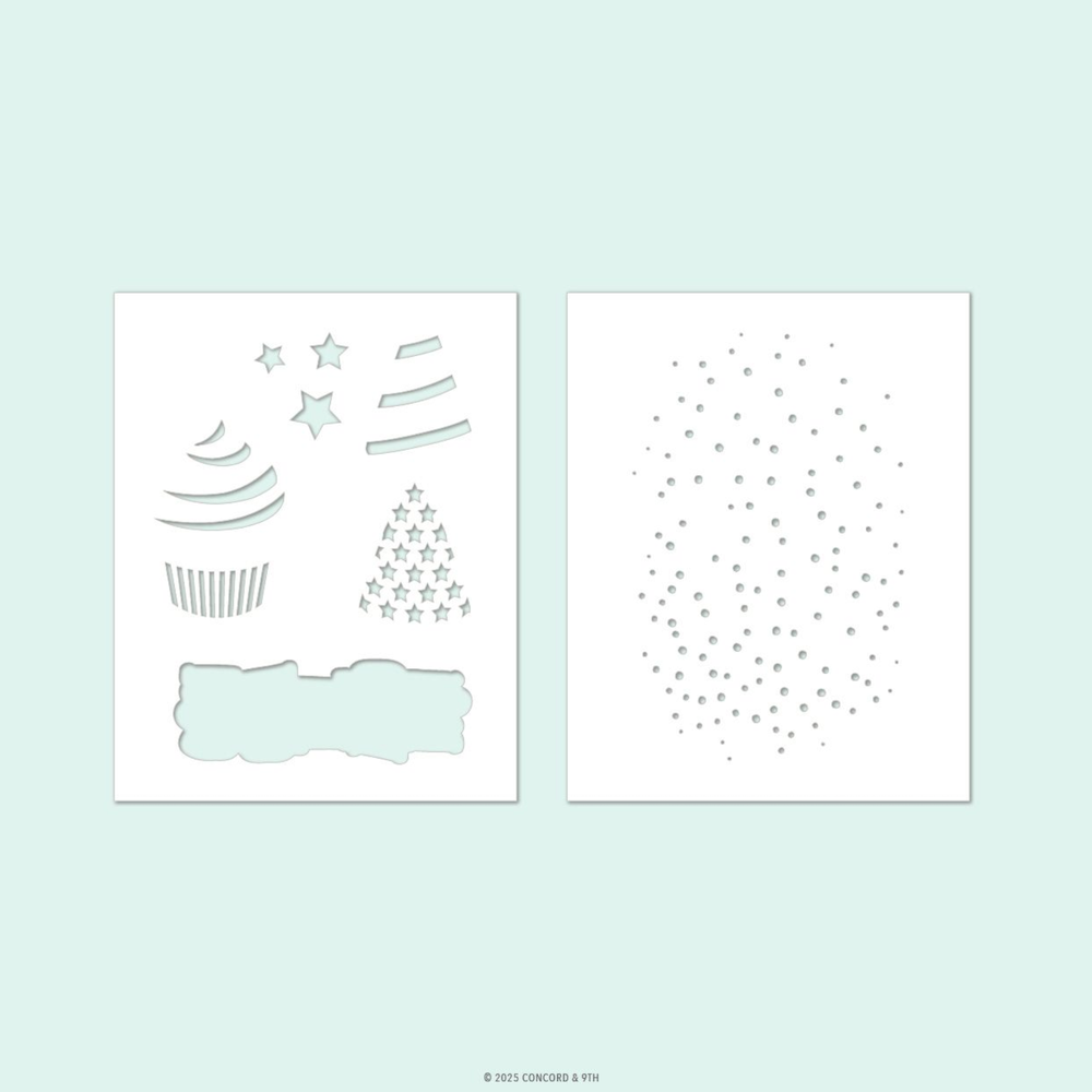 Concord & 9th Celebrate You Stamps Dies and Stencils Bundle