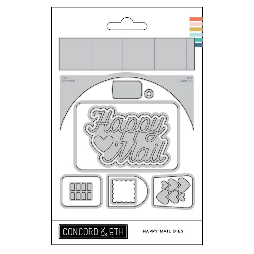 Concord & 9th Happy Mail Stamps Dies and Embossing Folder Bundle