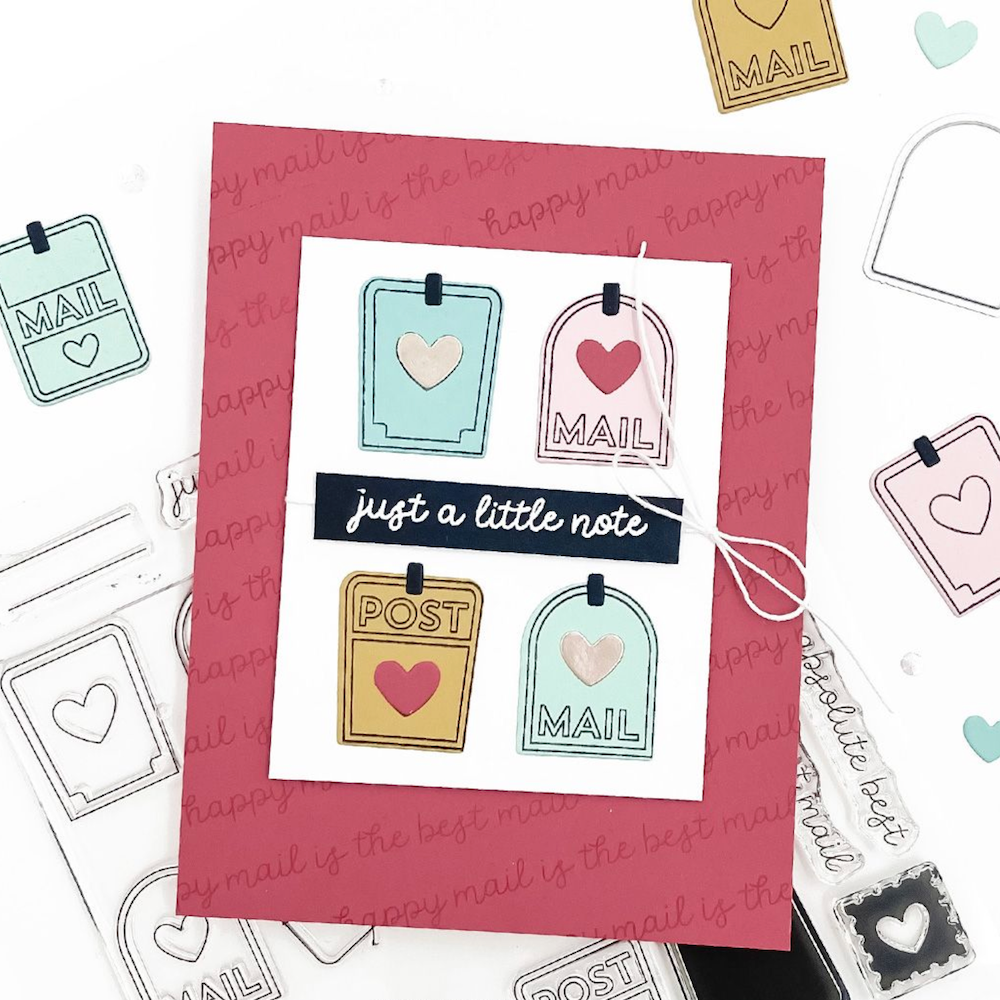 Concord & 9th Happy Mail Stamps Dies and Embossing Folder Bundle