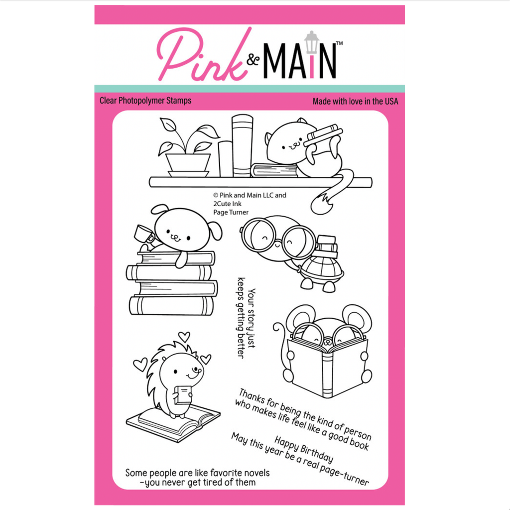 Pink and Main Page Turner Clear Stamp and Die Set