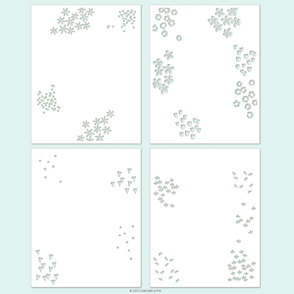 Concord & 9th Around the Garden Stencils and Dies Bundle
