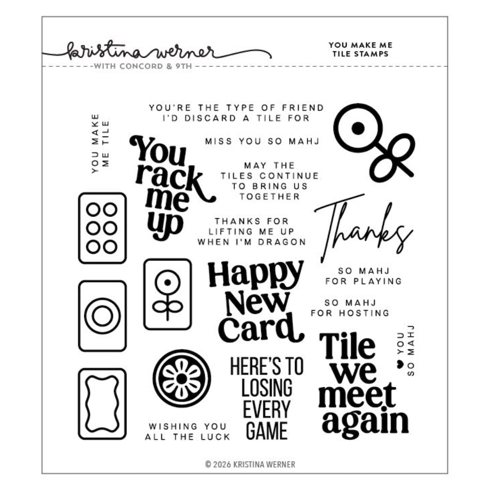 Concord & 9th Kristina Werner You Make Me Tile Stamps and Dies Bundle