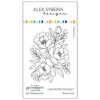 Alex Syberia Designs Lush Peony Bouquet Press Plate and Stencils Bundle