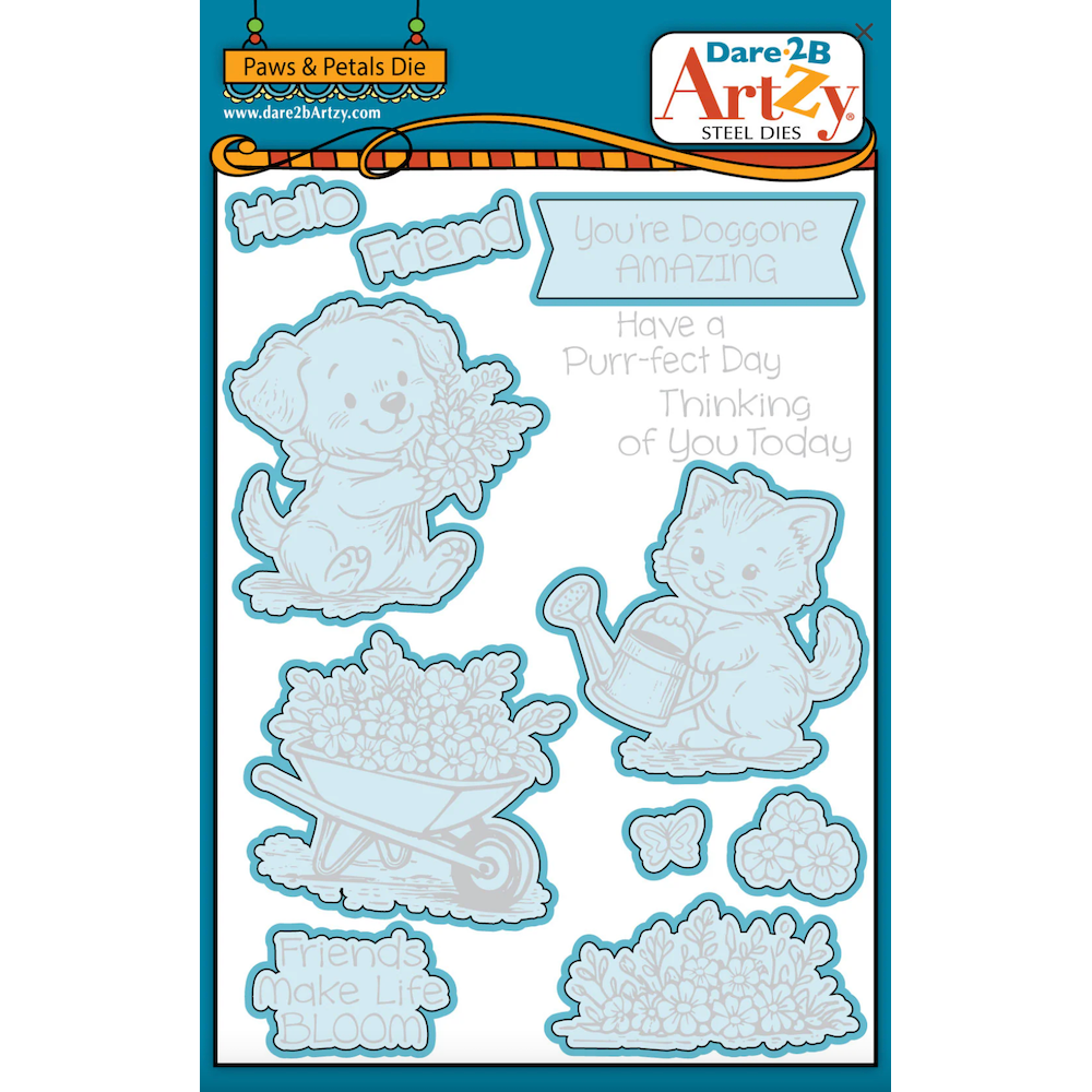 Dare 2B Artzy Paws & Petals Stamps and Dies Bundle