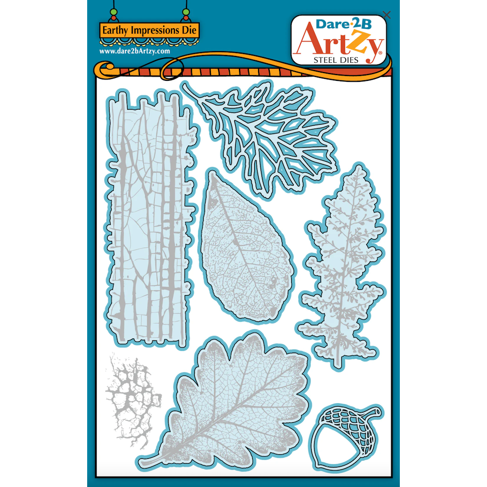 Dare 2B Artzy Earthy Impressions Stamps and Dies Bundle