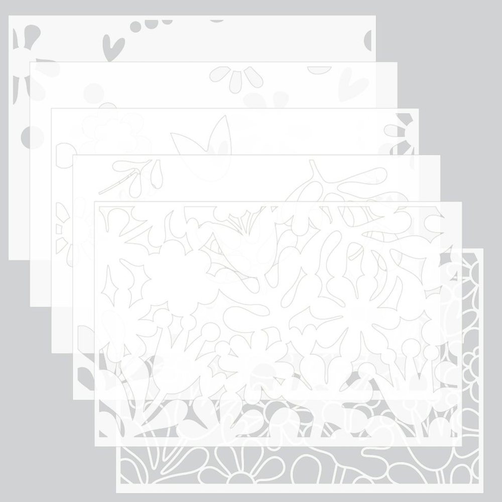 Concord & 9th Kristina Werner Retro Flowers Stamps Dies and Stencils Bundle
