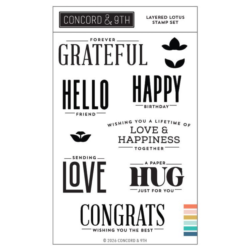 Concord & 9th Layered Lotus Stamps Dies and Stencils Bundle