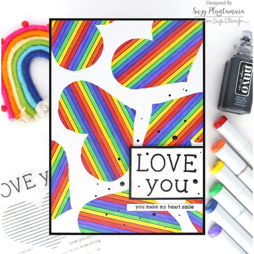 Simon Says Stamps and Dies Lined Heart set919lh To Be Loved Love Card | color-code:ALT04