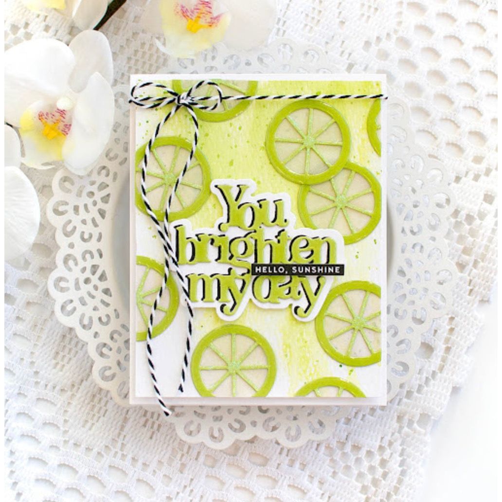 Simon Says Stamp Citrus Slices Wafer Dies s842 Out Of This World You Brighten My Day Card | color-code:ALT04