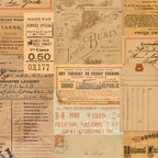 Tim Holtz Fabric By The Yard Orange Ephemera pwth235 Eclectic Elements Palette