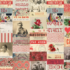 Tim Holtz Fabric By The Yard Red Collage pwth220 Eclectic Elements Palette