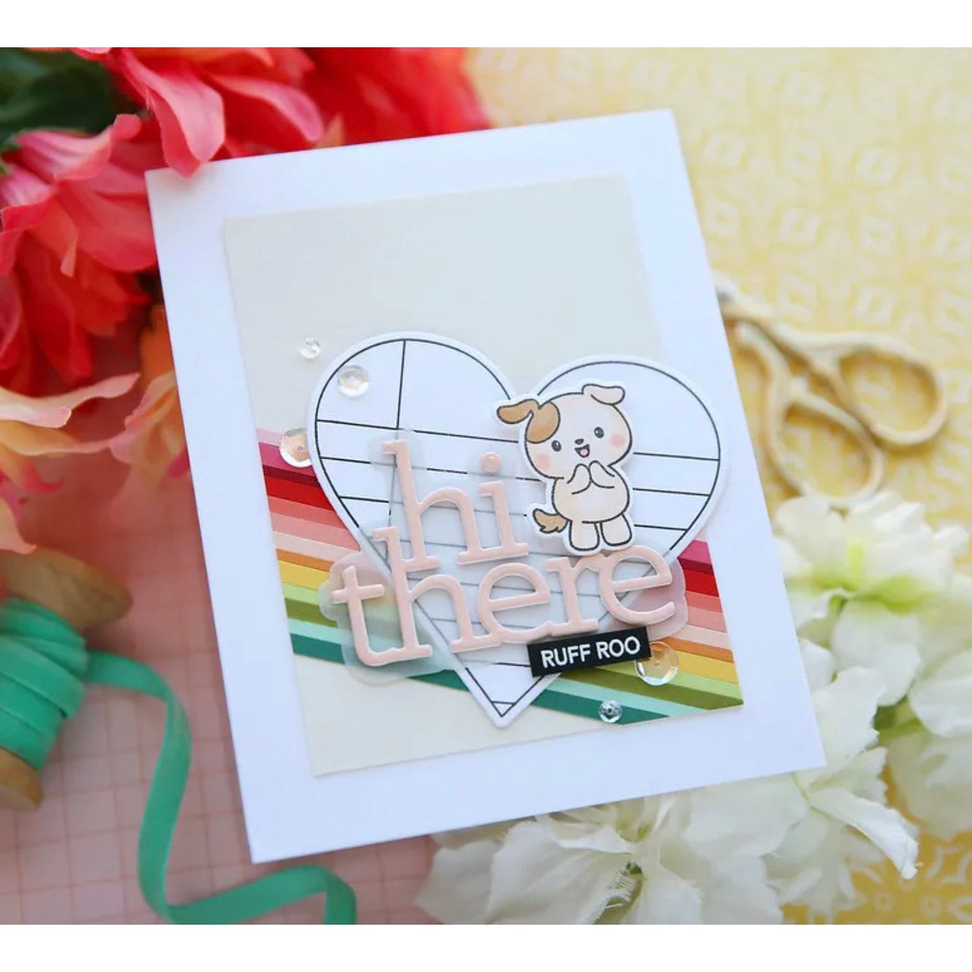 CZ Design Stamps And Dies Noted Heart Smitten Hi There Card | color-code:ALT06