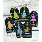 Tim Holtz Scribbly Christmas Stamps with Simon Says Stamp Dies Bundle setsc25 Christmas Tags
