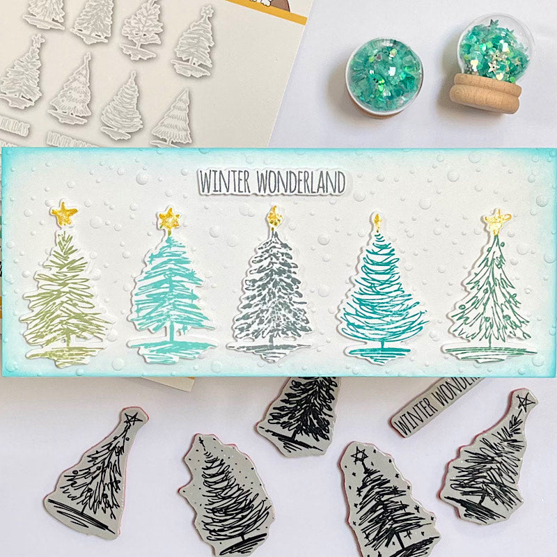 Tim Holtz Scribbly Christmas Stamps with Simon Says Stamp Dies Bundle setsc25 Christmas Card | color-code:ALT02