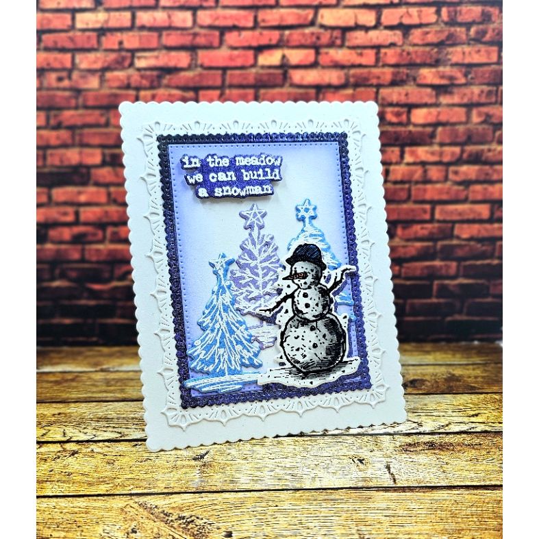 Tim Holtz Scribbly Christmas Stamps with Simon Says Stamp Dies Bundle setsc25 Christmas Card