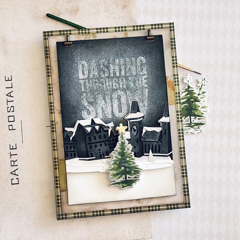 Tim Holtz Scribbly Christmas Stamps with Simon Says Stamp Dies Bundle setsc25 Christmas Decor
