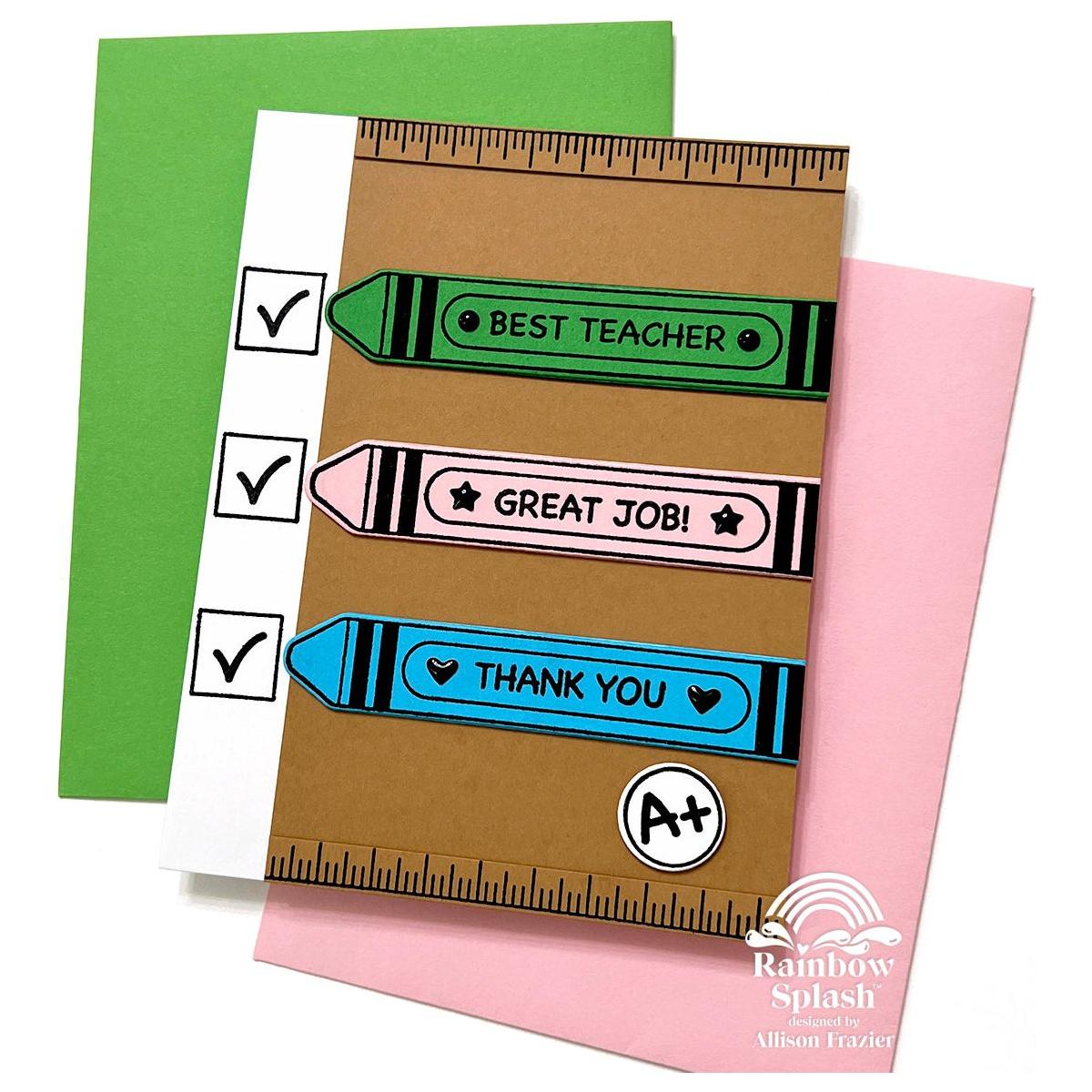 Rainbow Splash Cardstock Sea rsc12 Teavher Card | color-code:ALT02