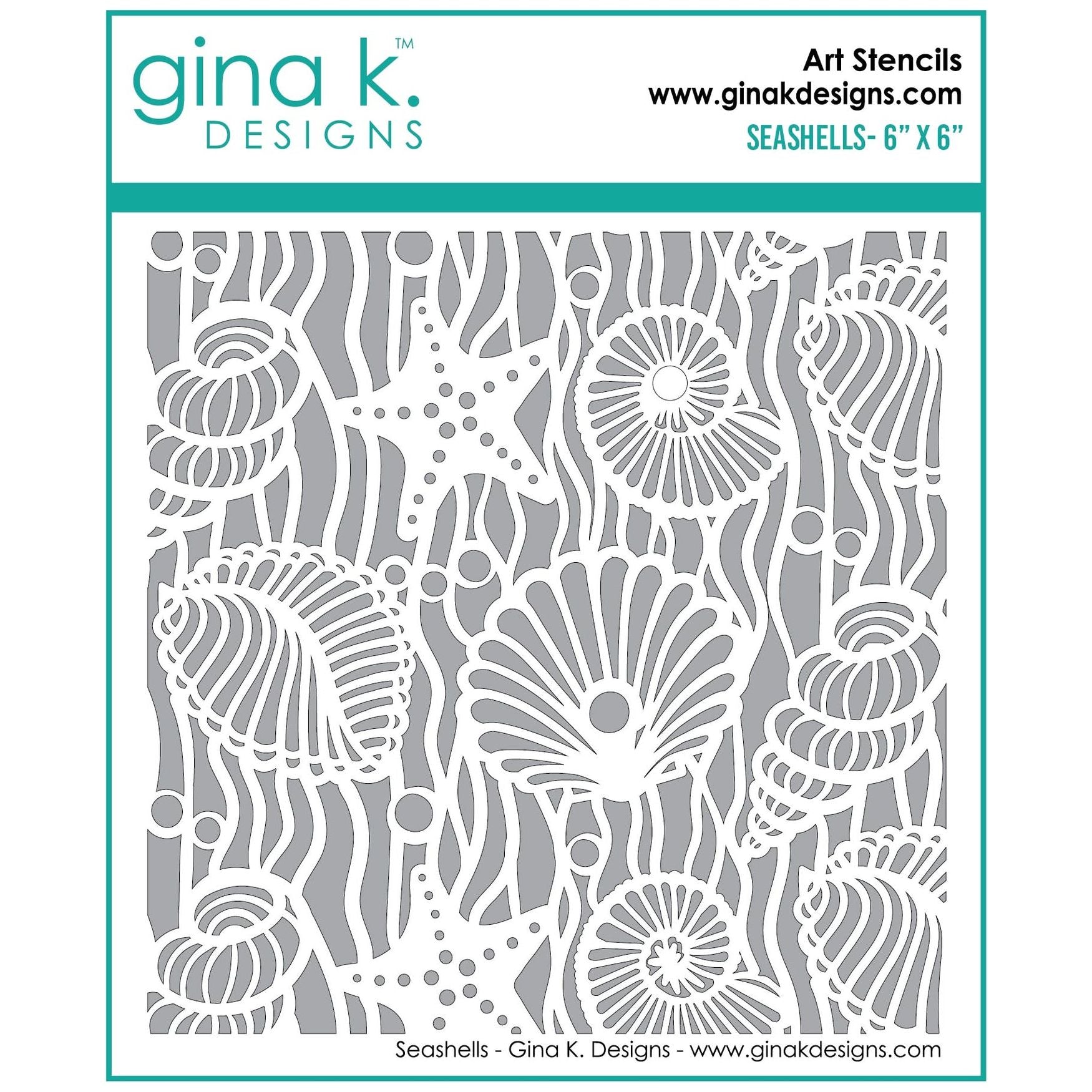 Gina K Designs SEASHELLS Stencil gkdst37