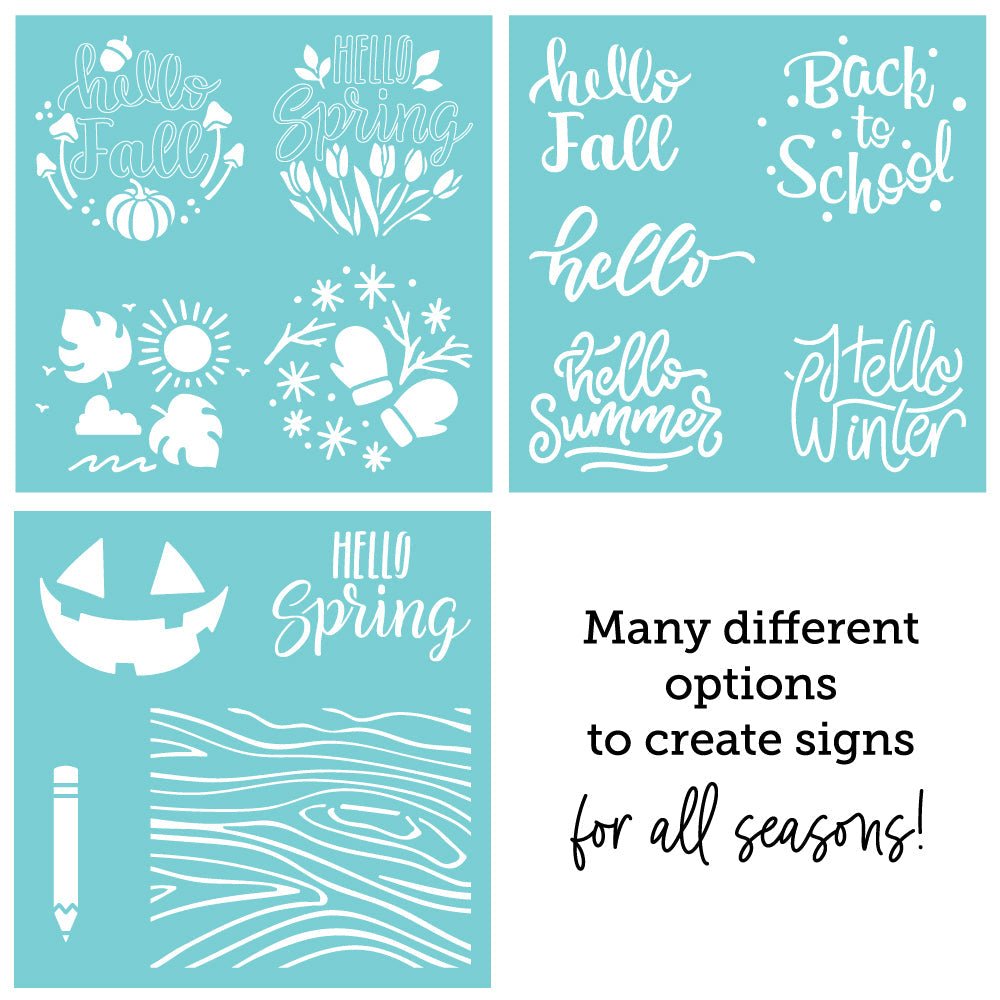 Honey Bee Seasonal Signs Stencils And Dies Bundle