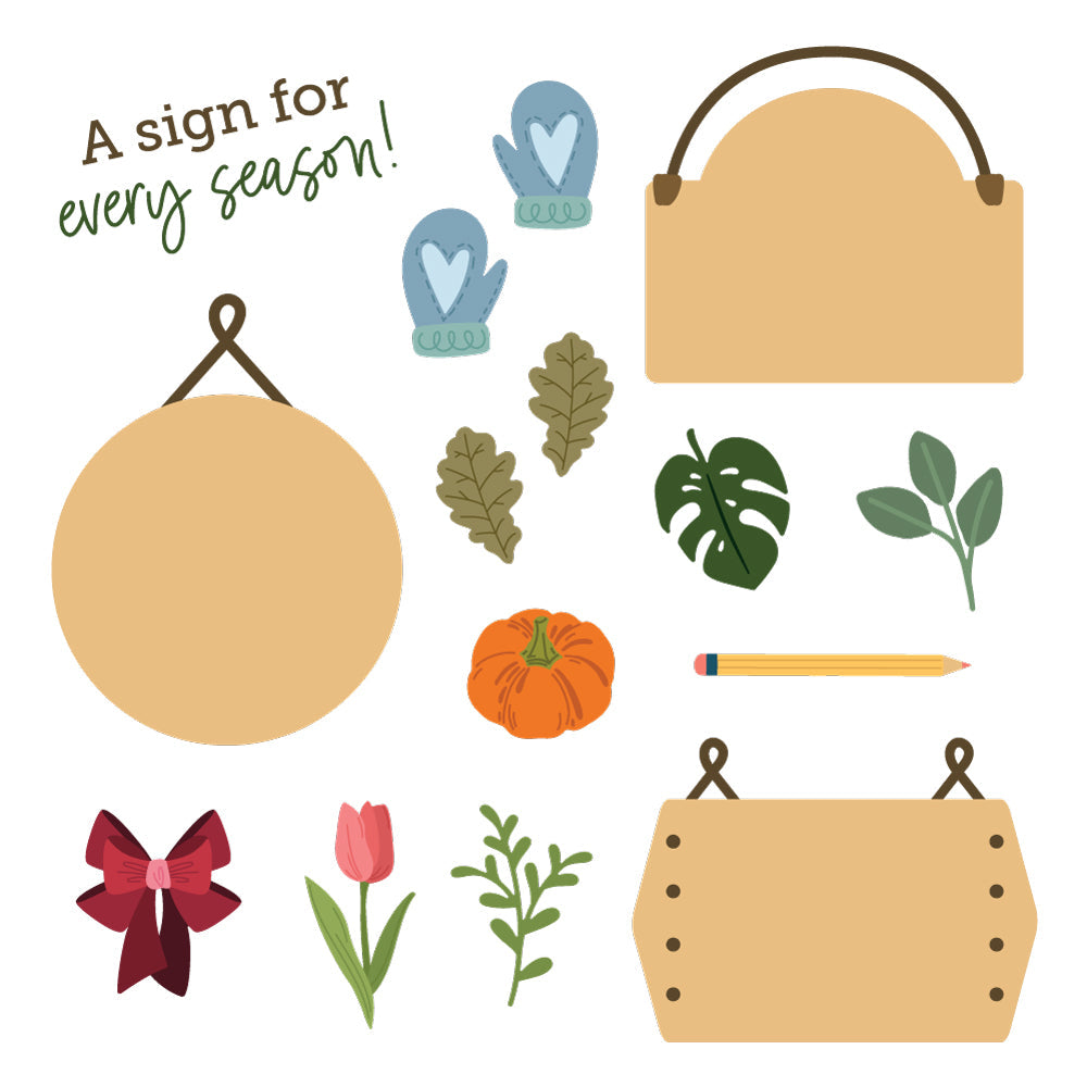 Honey Bee Seasonal Signs Stencils And Dies Bundle