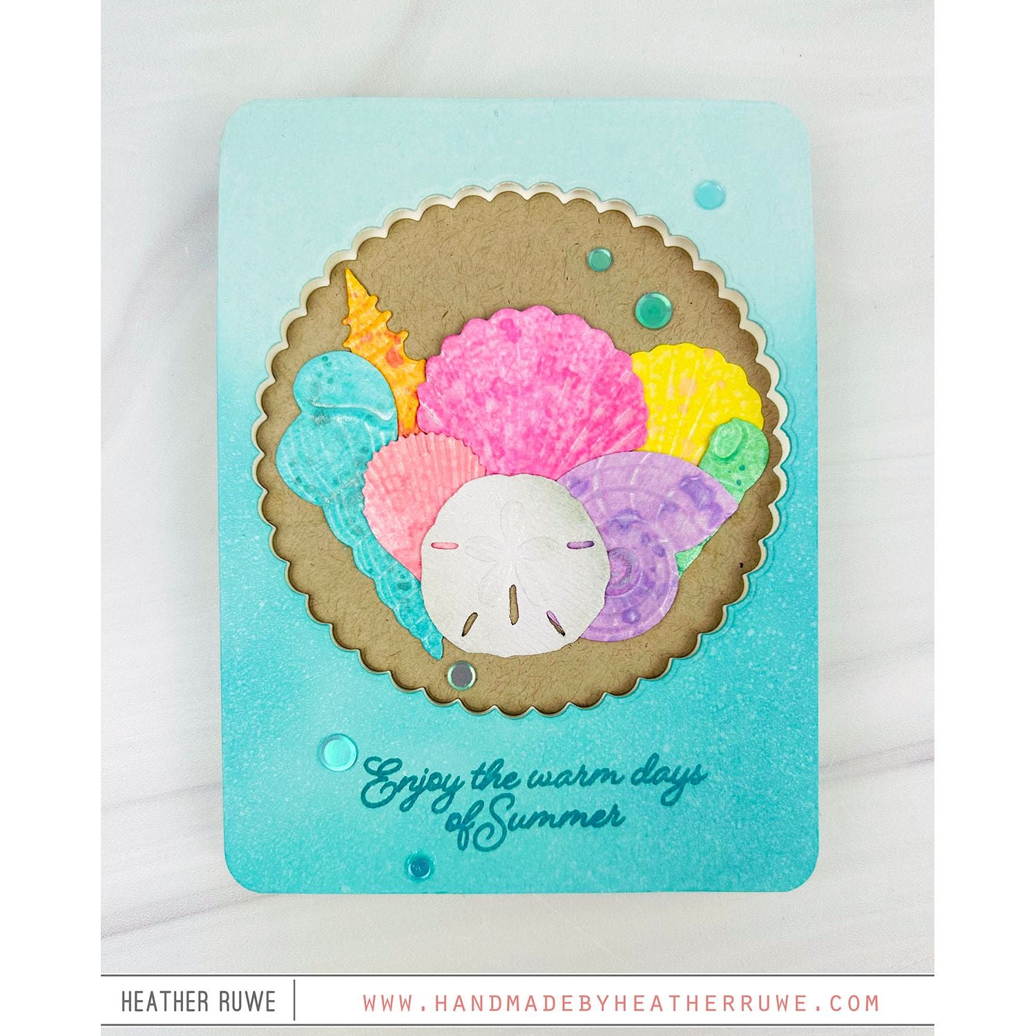 Simon Says Stamp Embossing Folder Sensational Seashells sf495 Friend Like You Summer Card | color-code:ALT03