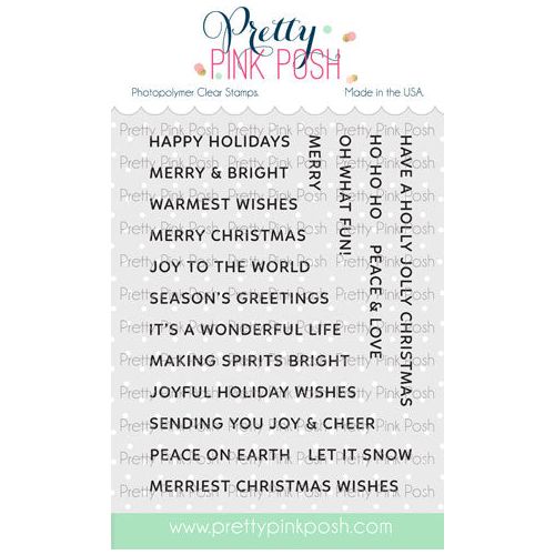 Pretty Pink Posh Sentiment Strips Christmas Clear Stamps