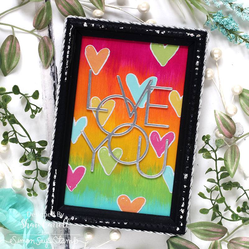Tim Holtz Flip Top Distress Paint Peacock Feathers Ranger TDF53149 Bold Love You Card | color-code:ALT05