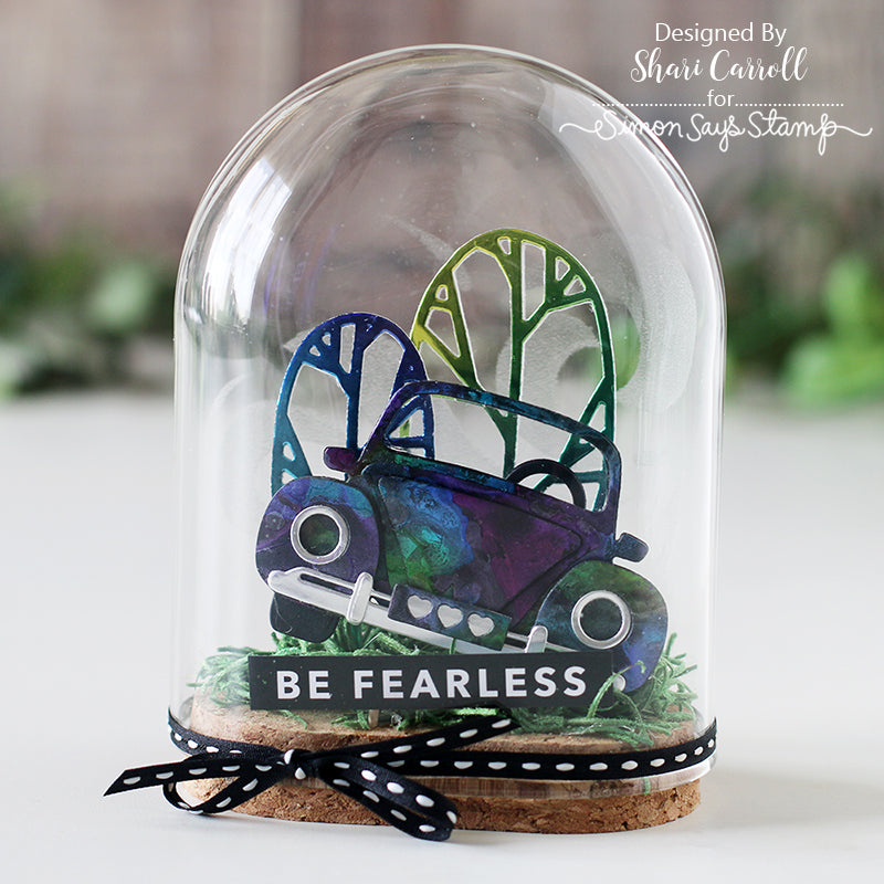 Tim Holtz Alcohol Pearls Ink INTRIGUE Ranger tan65104 Mixed Media with Shari Carroll 60’s Style Be Fearless | color-code:ALT05