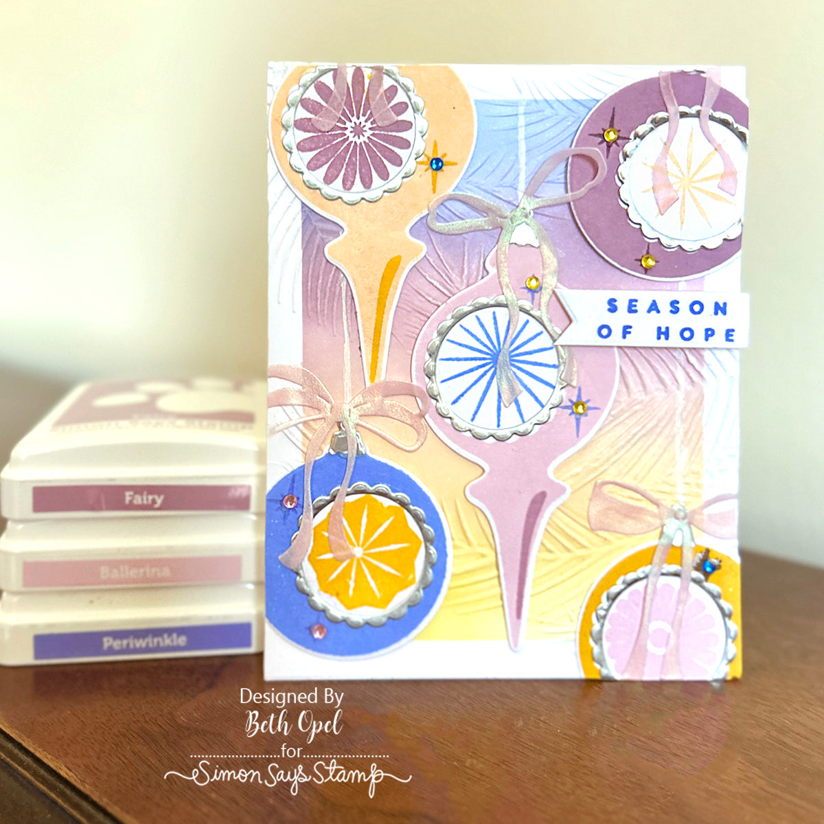 Simon Says Stamps and Dies Shiny Baubles set1042sb STAMPtember Christmas Card