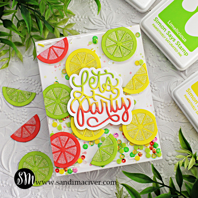 Simon Says Stamp Citrus Slices Wafer Dies s842 Out Of This World Let's Party Card | color-code:ALT03