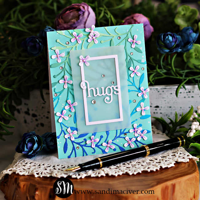 Simon Says Stamp Dainty Floral Vine Wafer Dies s1011 Moments in Time Hugs Card | color-code:ALT09