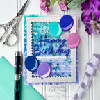 Simon Says Clear Stamp Scripty Birthday Background 1270ss STAMPtember Cool Colors Balloon Birthday Card Emily Midgett | color-code:ALT04