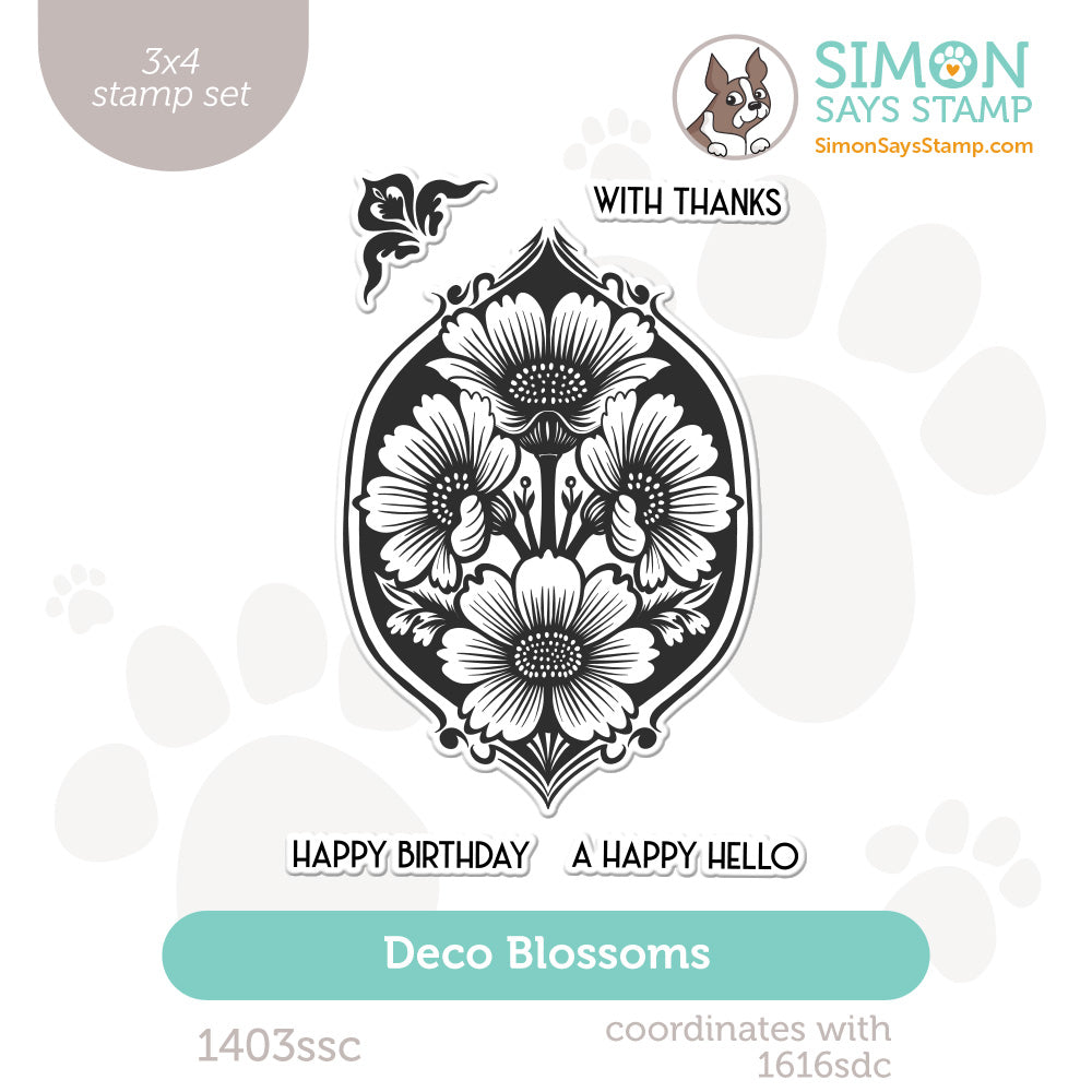 Simon Says Clear Stamps Deco Blossoms 1403ssc