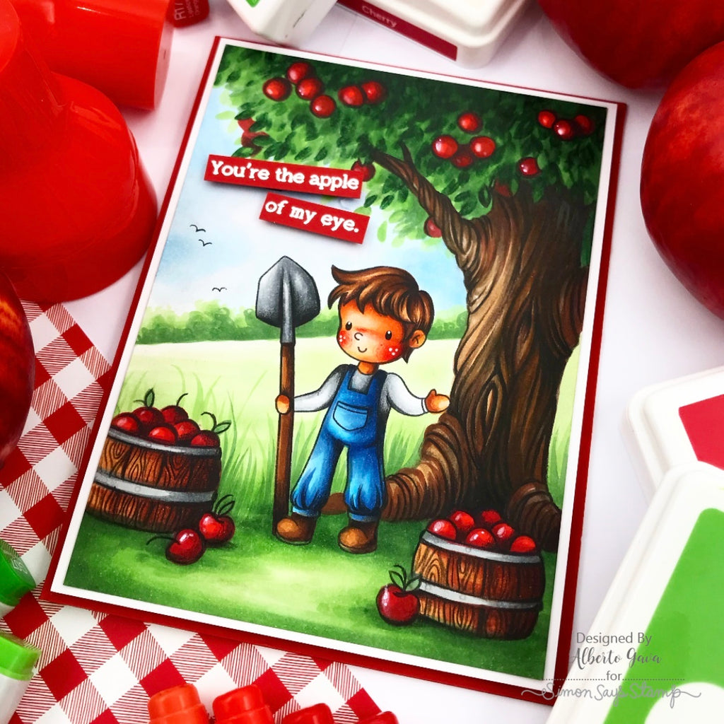 Simon Says Clear Stamps Farm Sweet Farm 3290ssc Always There Apple of My Eye Card Alberto Gava | color-code:ALT01