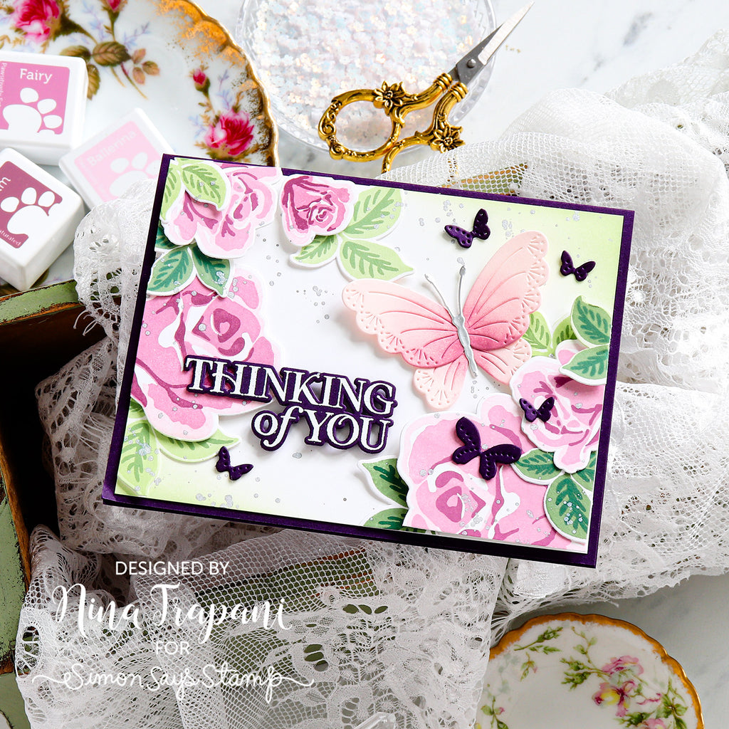 Simon Says Clear Stamps Heirloom Roses 2402ssc Always There Thinking of You Card Nina Trapani | color-code:ALT02