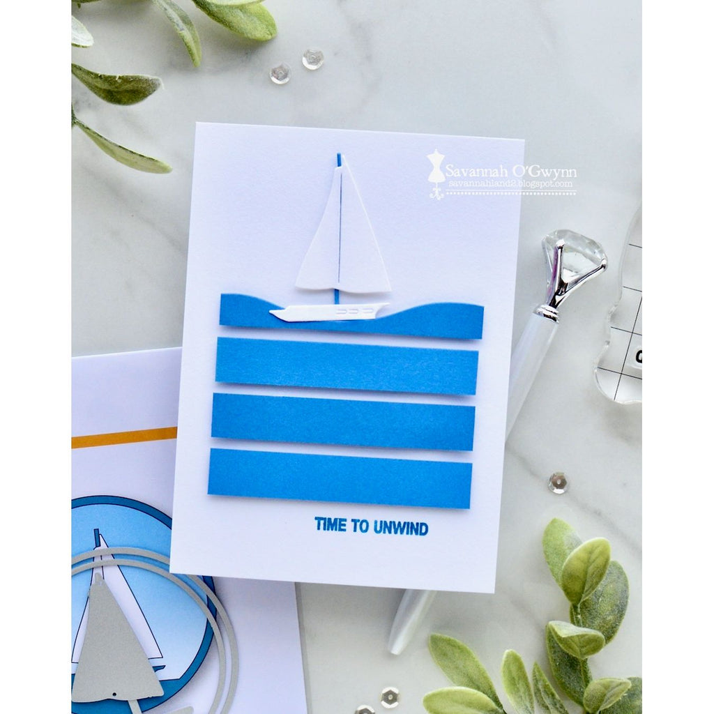 Simon Says Stamp Beach Bird's Eye Wafer Die 1623md Shine On Savannah O'Gwynn Sailboat Card | color-code:ALT02
