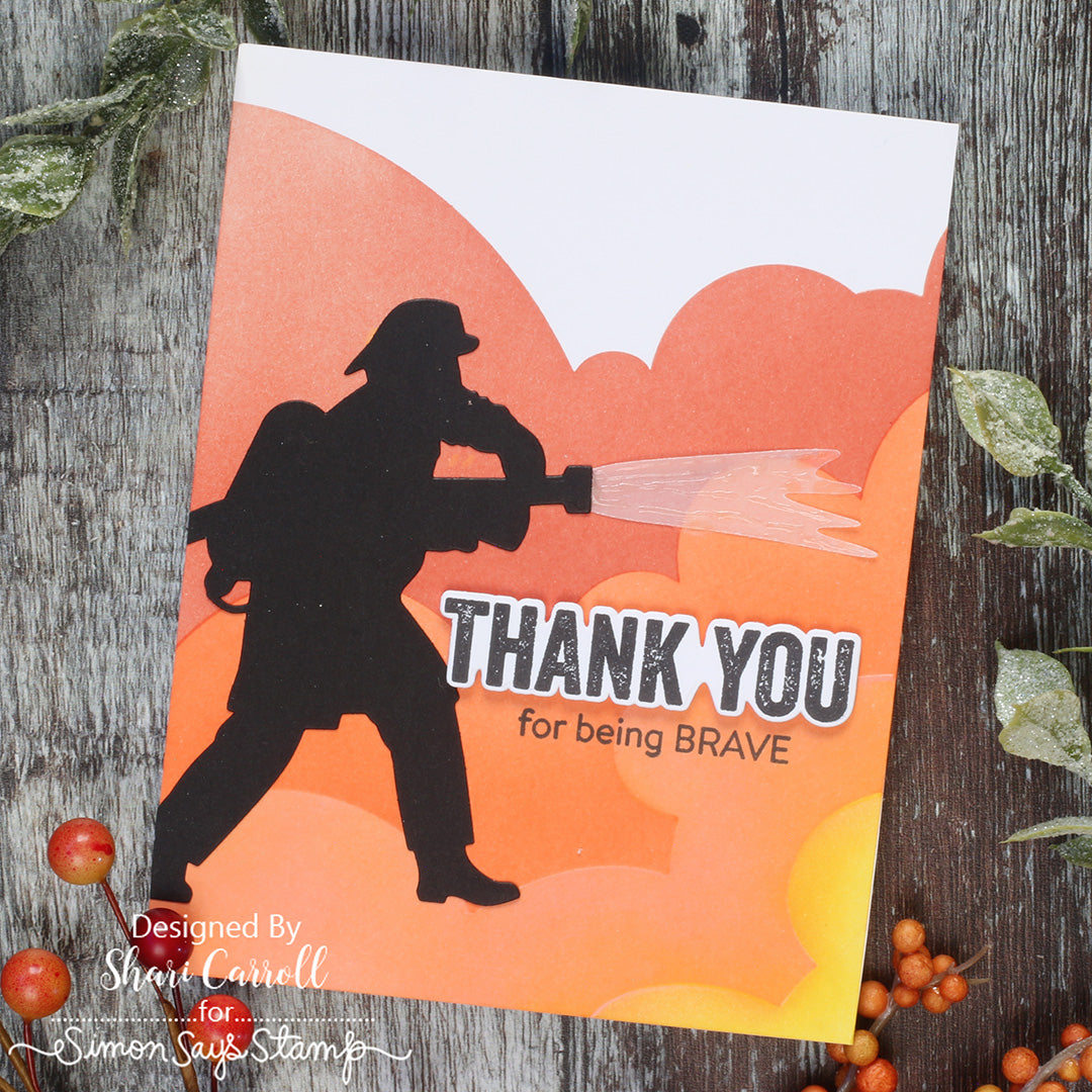 Simon Says Stamp Brave Firefighter Wafer Dies 1610sdc Shine On Heather Hoffman Thank You Card | color-code:ALT02
