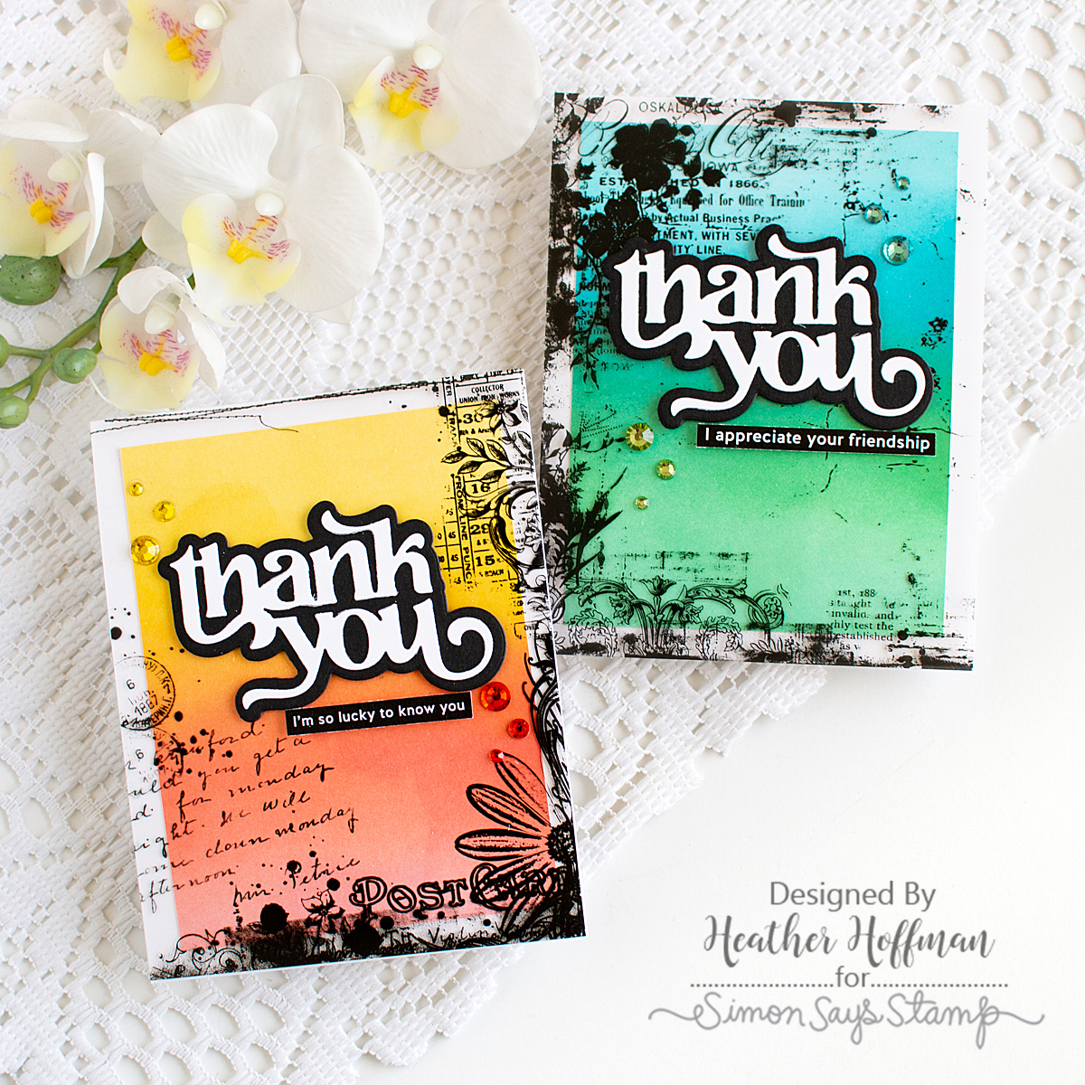 Simon Says Stamp Creative Overlays Transparencies 1008ssa Thank You Cards Heather Hoffman | color-code:ALT04